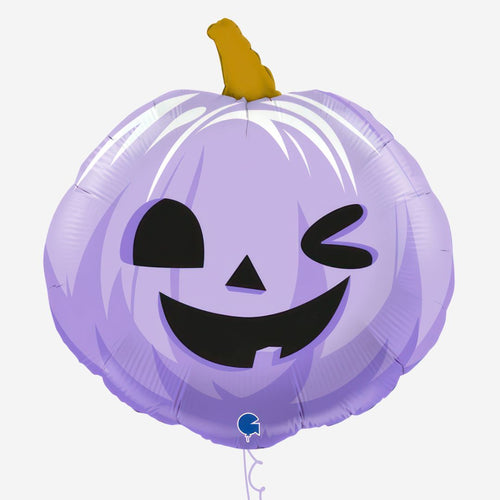 Funny Pumpkin Lilac Inflated Foil Balloon