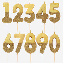 Gold Glitter Number Candles