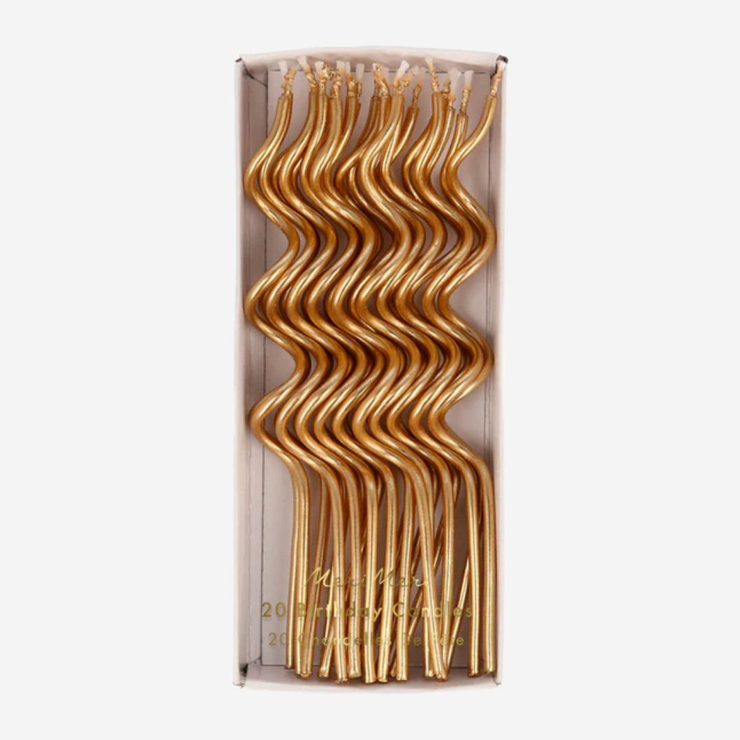 Gold Swirly Party Candles