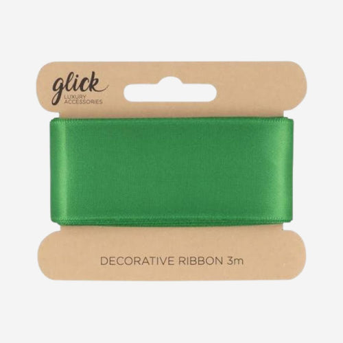 Green Satin Ribbon 3m