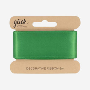 Green Satin Ribbon 3m