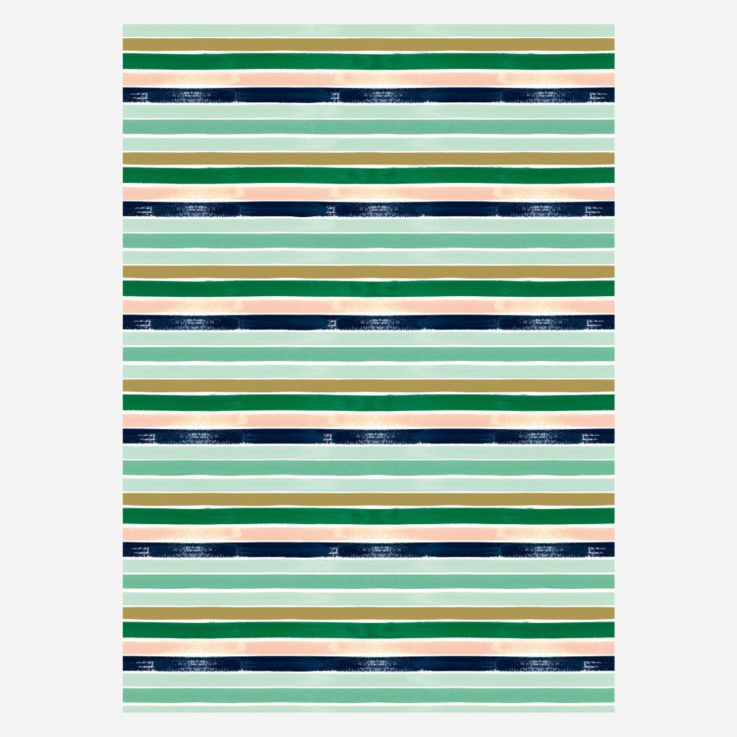 Green Stripes Wrapping Paper Roll