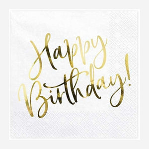 Gold foiled Happy Birthday Napkin