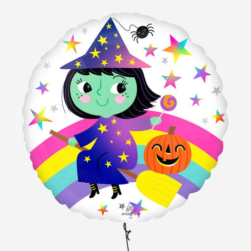 Rainbow Witch Inflated Foil Balloon