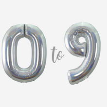 Holographic Silver Inflated Foil Number Balloons