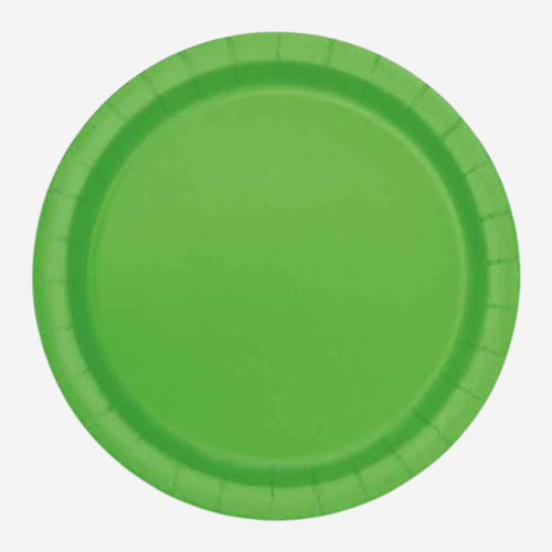 Lime Green Paper Plates - Pack of 16