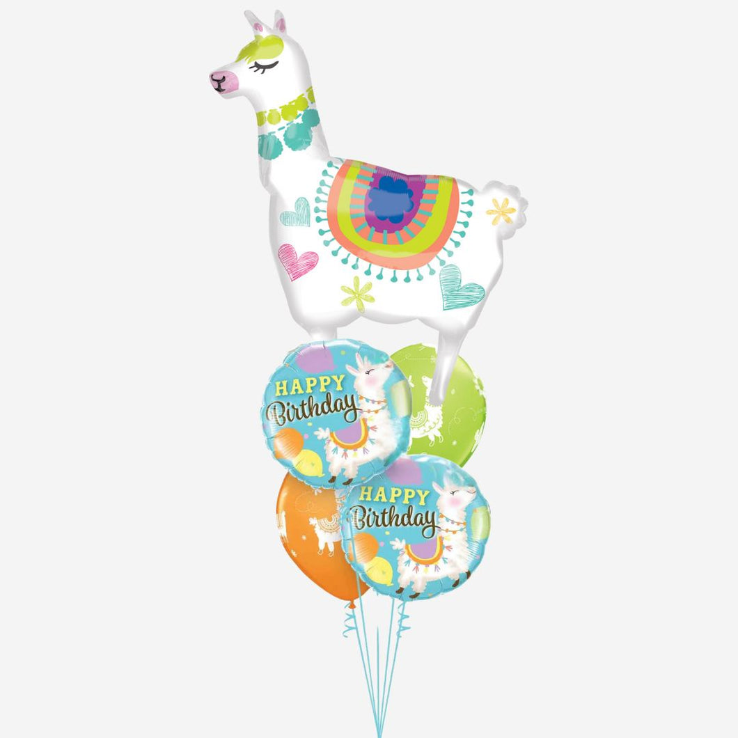 Llama Birthday Inflated Balloon Bouquet