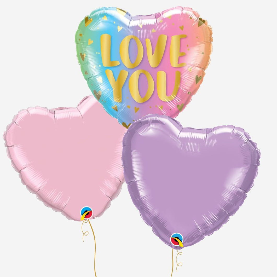 Love You Pastel Balloon Bouquet