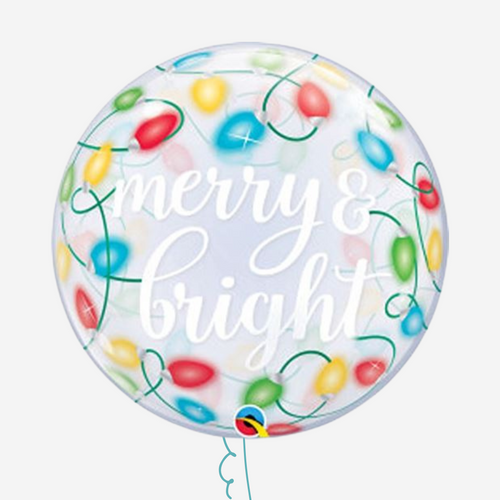 Merry And Bright Lights Bubble Inflated Balloon