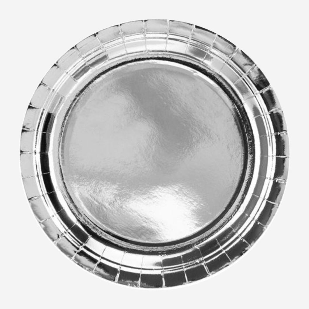 Metallic Silver Paper Plates