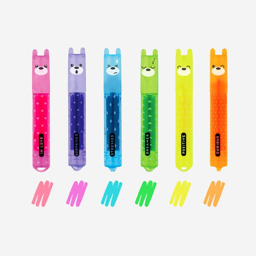 Legami Teddy'S Mood - Set Of 6 Mini Highlighters