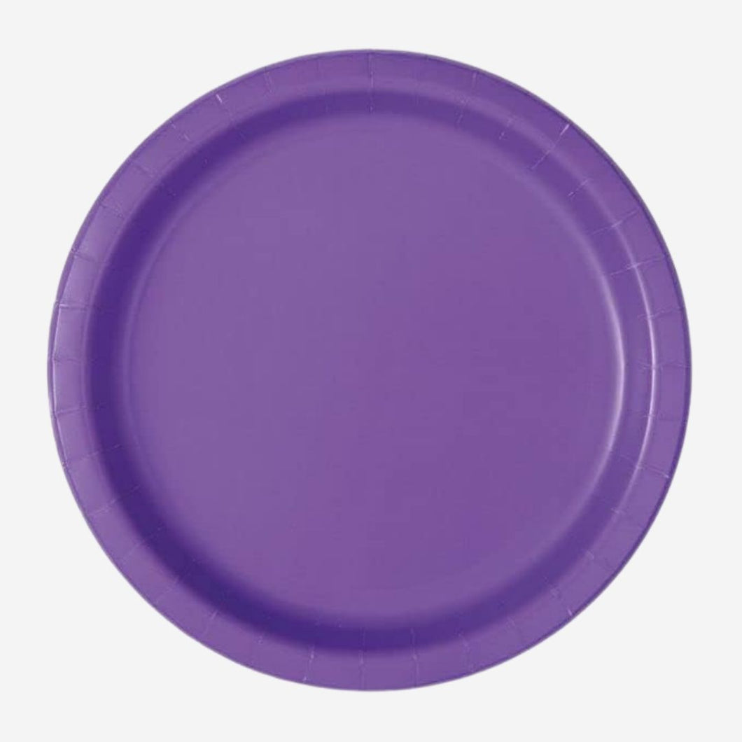 Neon purple Paper Plates - Pack of 16