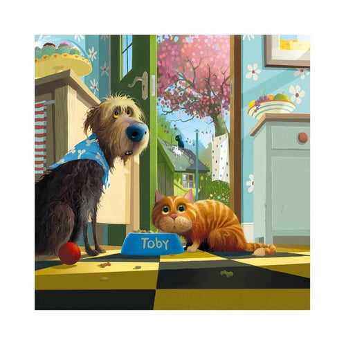 Toby and Cat Greeting Card