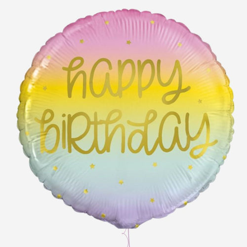 Birthday Pastel Ombre Inflated Foil Balloon