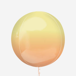 Ombre Yellow & Orange Orbz Inflated Foil Balloon