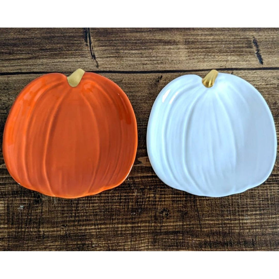 Ceramic Pumpkin Plate & Trinket Dish