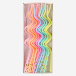 Pastel Swirly Candles (x 20) - Meri Meri