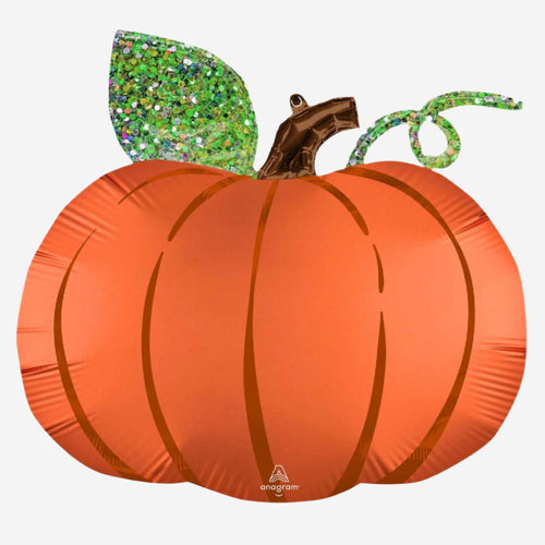 Satin Pumpkin Inflated Foil Balloon