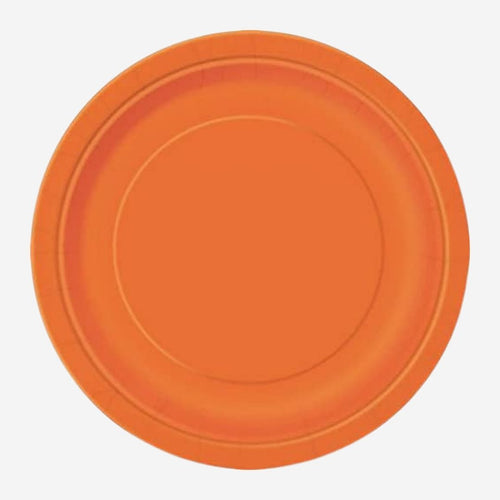 Pumpkin Orange Paper Plates - Pack of 16