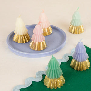 Rainbow and Gold Tree Candles