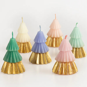 Rainbow and Gold Tree Candles