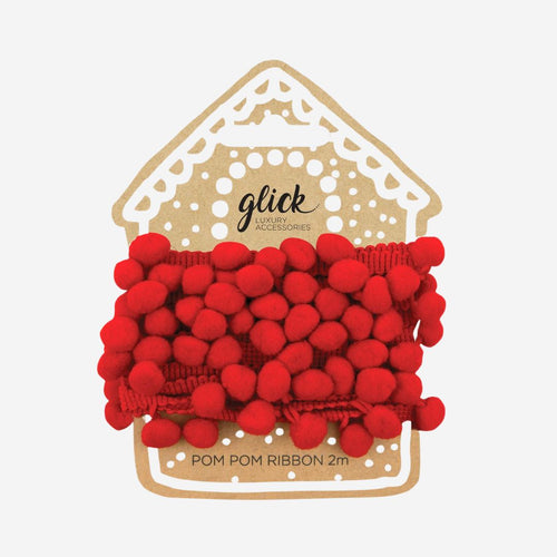 Gift Dressing Pom Pom Red