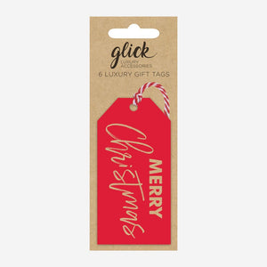 Merry Christmas Gift Tags Red Kraft