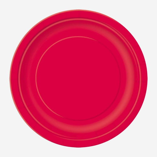 Ruby Red Paper Plates - Pack of 16