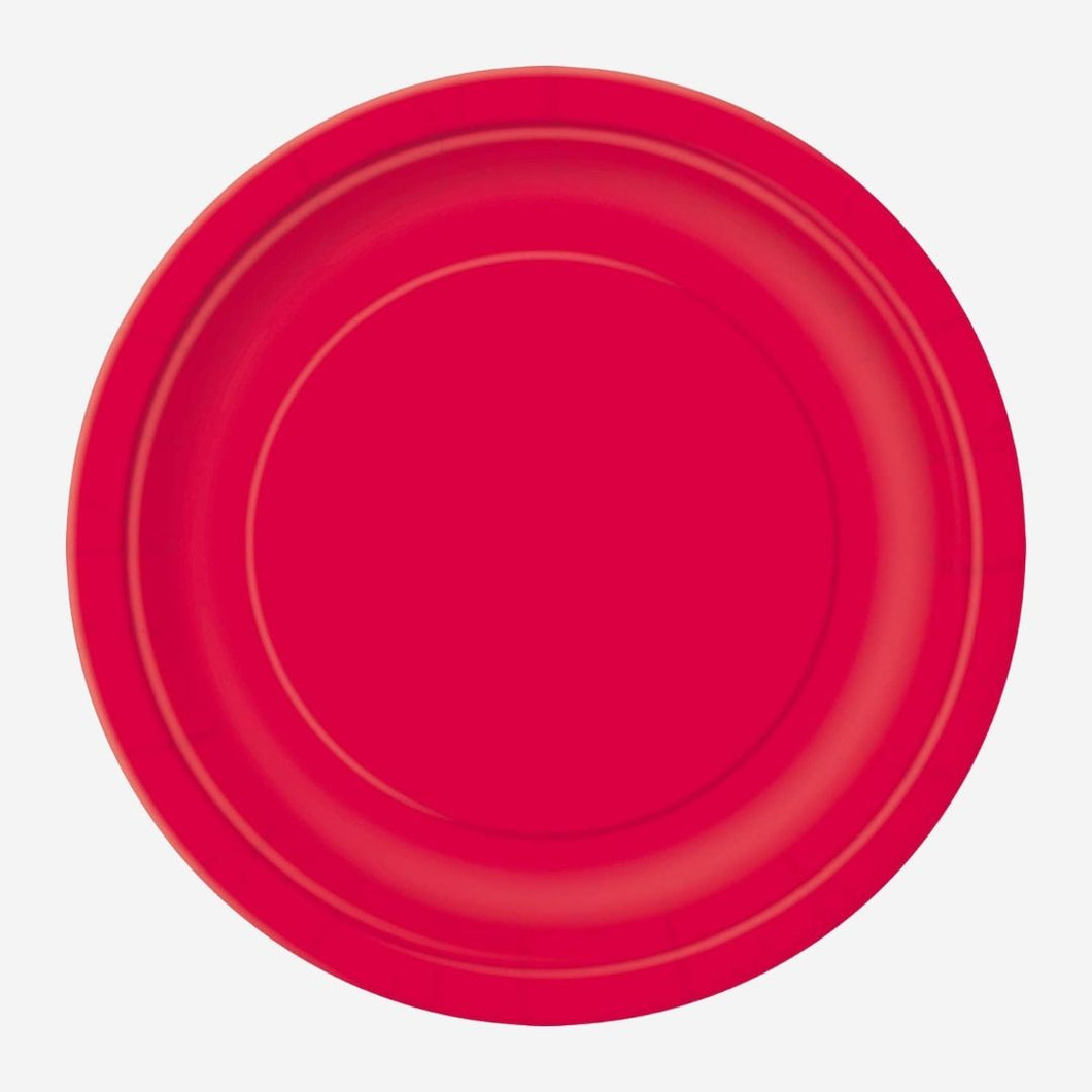 Ruby Red Paper Plates - Pack of 16