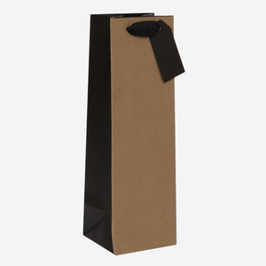 Kraft & Black Bottle Gift Bag