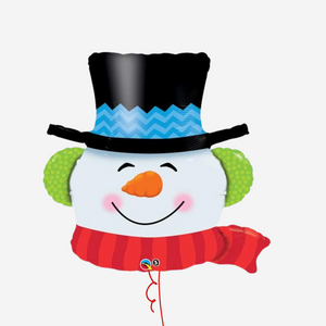 Smilin Snowman Inflated Foil Balloon