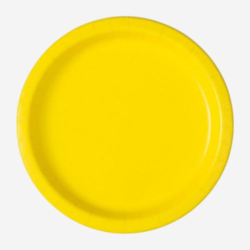 Neon Yellow Paper Plates - Pack of 16