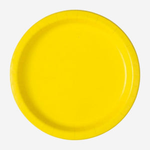 Neon Yellow Paper Plates - Pack of 16