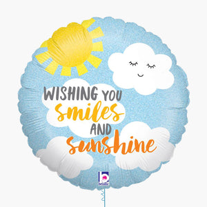 Smiles & Sunshine Glitter Holographic Foil Balloon