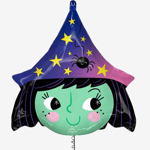 Cute Halloween Witch Inflated Foil Balloon